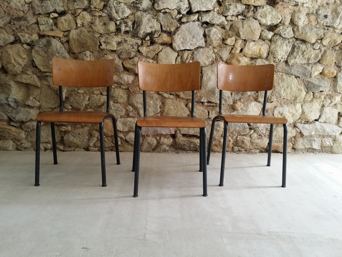 Industriedesign Stühle Kantinenstühle Mid Century Modern (1 v 4