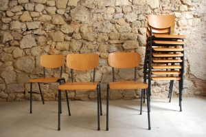 Holz Stühle Metall gebraucht Vintage Gastro Industral Design Klassiker Loft