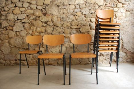 Holz Stühle Metall gebraucht Vintage Gastro Industral Design Klassiker Loft