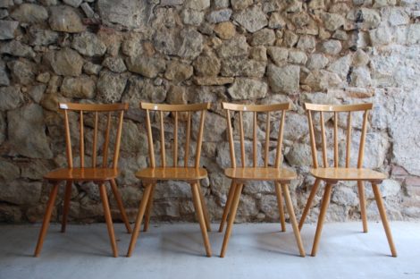 Holz Stühle Vintage Mid Century alt gebraucht vintage Speichenstühle