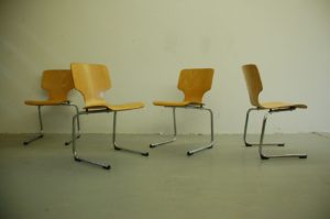 Midcentury Stahlrohr Stuhl Industrial Design Küchenstuhl Werkstattstuhl Katinenstuhl