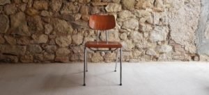 Stuhl Stahlrohr Chrom stapelbar Kantinenstuhl vintage Designer Möbel