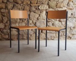Stühle vintage aus Stahlrohr Holz Büro Wohnzimmer Coworking Gastro 1960 used 2hand Möbel